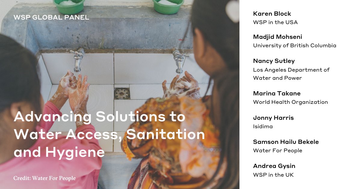wsp's tweet photo. Join this unique panel to discover how to tackle #water access, sanitation and hygiene with experts from WHO, @waterforpeople, @IsidimaSA, @UBC, Los Angeles Department of Water &amp; Power and @wsp.  
Sep 6, 2022 3:00 - 4:00 PM GMT
https://t.co/IYV5XQnR9a
#WSPCares #WaterForPeople https://t.co/3AKLl0ewS3
