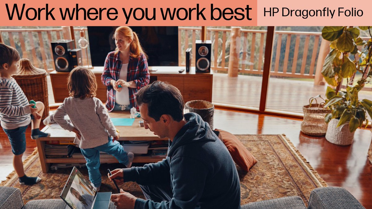 HP's tweet photo. Shift seamlessly between workspaces and personal spaces with the new HP Dragonfly Folio. It’s built for the portability and adaptability you want; with upgraded conferencing tech and enterprise security you need. Check it out 👉 https://t.co/whOeWO8QPQ https://t.co/NfI3cFG7JG