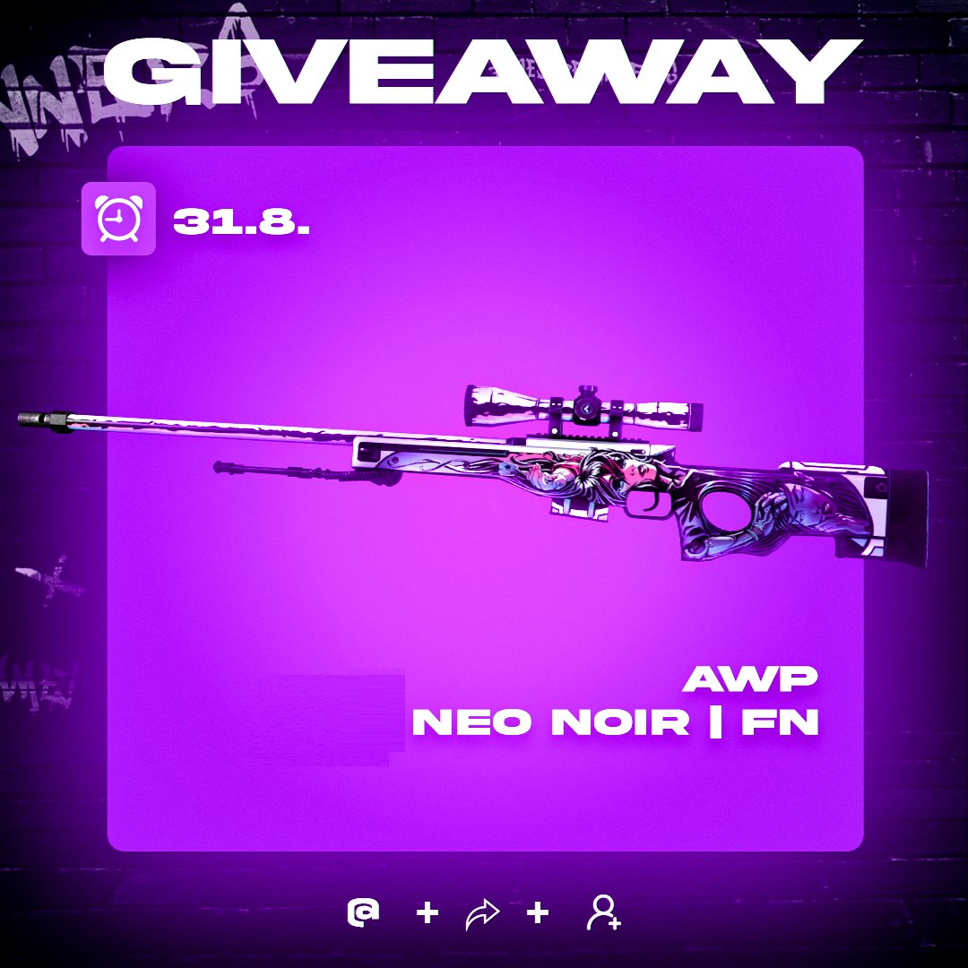 fabui0uss's tweet photo. S @finoo_cs jsme si pro Vás připravili soutěž o 2x AWP NEO NOIR FN
Podmínky pro zapojení: 

1. Like na tenhle post

2. Sledovat nás na twitteru 
@finoo_cs 
@fabui0uss 

3. Sledovat nás na IG 
https://t.co/sAVpJ6P1wP
https://t.co/YfAWXQU4eJ

4. Retweet

GL <3 

@SINNERS_Esports https://t.co/QS9W723kxc
