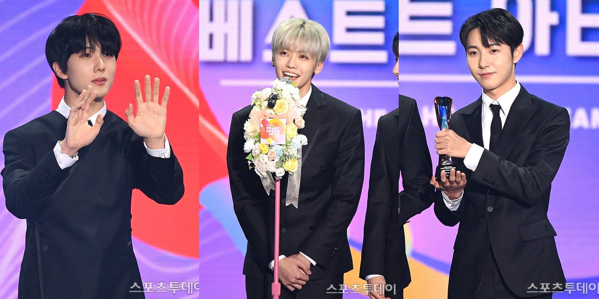 NCTDREAMCENTER's tweet photo. 220825 PRESS: NCT DREAM accepting Best Artist Award at 2022 K GLOBAL HEART DREAM AWARDS (HDA)

#JISUNG #JAEMIN #RENJUN
#6rowingUpWith7DREAM
#NCTDREAM @NCTsmtown_DREAM https://t.co/QJP5fXXQkO