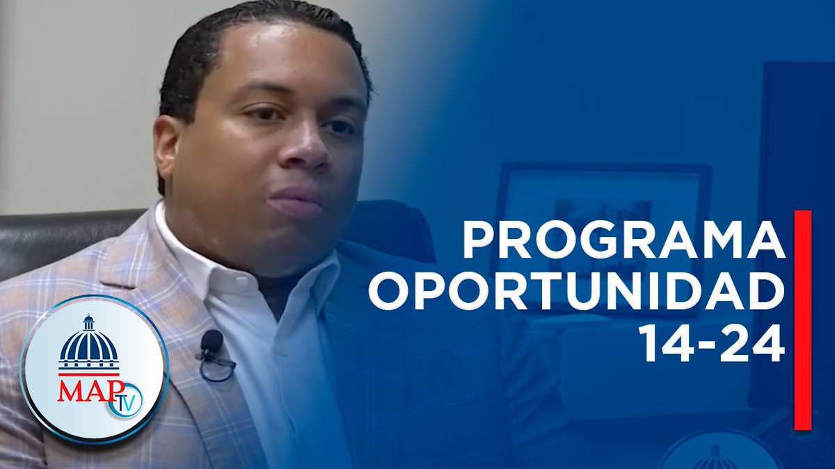 MapRDo's tweet photo. Programa por el Gabinete de Política Social del Gobierno (@gabsocialRD) "Oportunidad 14-24" brinda empleos a miles de jóvenes | #MAPTV
¡Dale Play! 👇

▶️https://t.co/5RiQKQKCDJ https://t.co/xqsRHNTMr7
