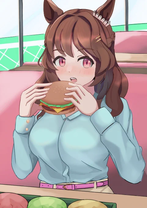 ハンバーガーをリサーチするライトハロー#ウマ娘 