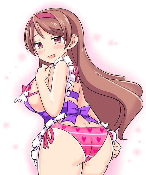 南海ちゃん誕生日!!🎉✨水着エプロンをうしろから👙
#千住南海 #ぱすてるメモリーズ #ぱすメモ 