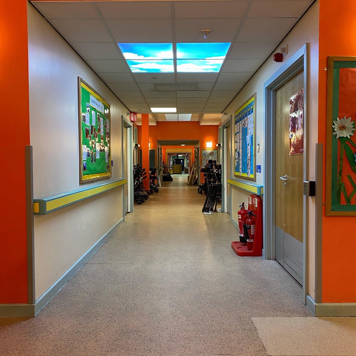 LightingHouseUK's tweet photo. First of the Sky Panels are in and they look great. Can’t wait to see the rest of them. #schools #Lancashire #sbm #ledlights #sky #transfornation https://t.co/CICsF903A0