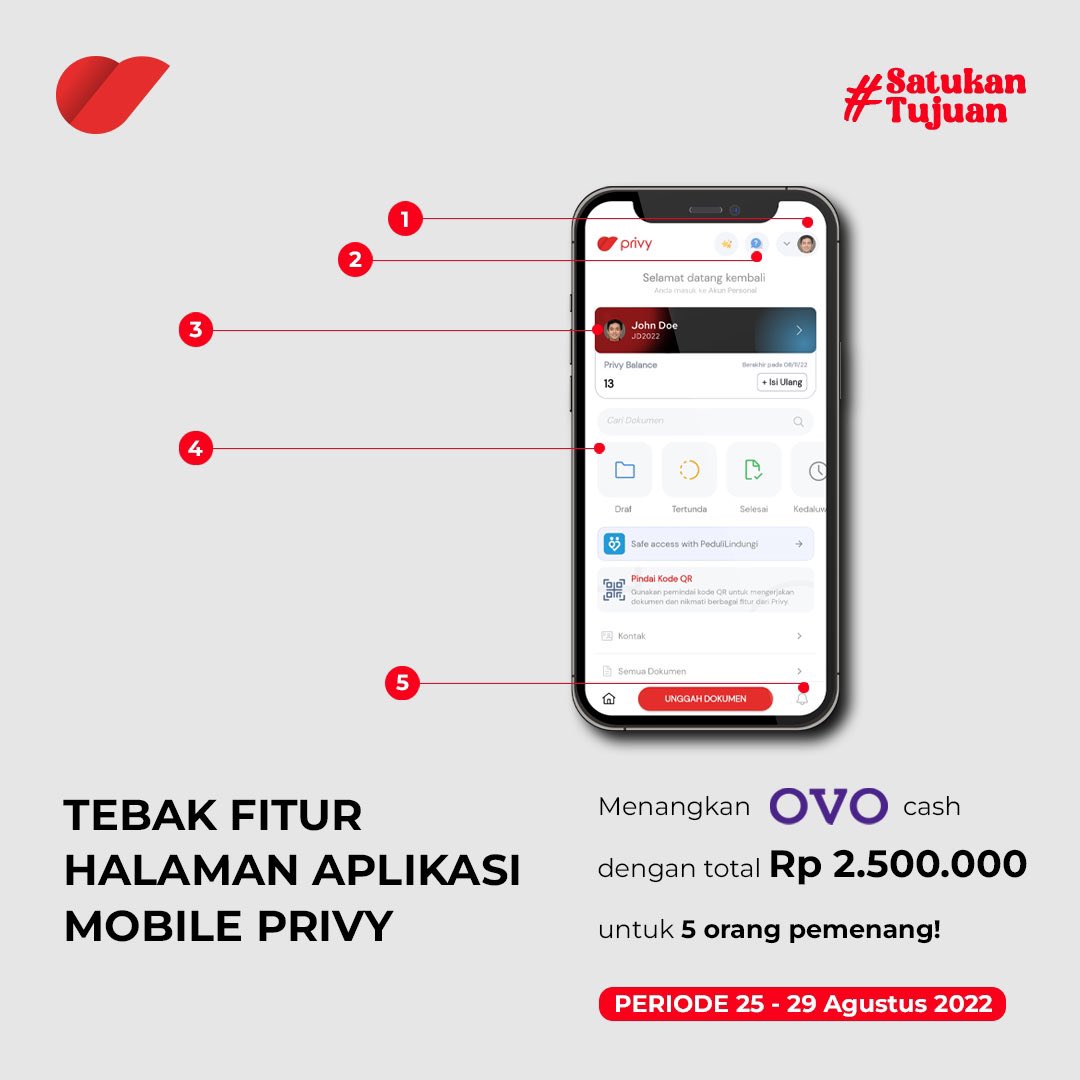 PrivyID's tweet photo. π¨ TEBAK FITUR HALAMAN APLIKASI MOBILE PRIVY π¨
Sering pakai aplikasi mobile Privy? Yuk, ikutan games tebak fitur-fitur yang ada di halaman aplikasi mobile Privy dan menangkan hadiahnya!
#SatukanTujuan #ChooseRight #ChoosePrivy https://t.co/OqkkeEhUYG