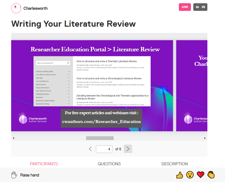CWGAuthors's tweet image. And we're off with our first ever @ResearcherApp Live event!

#LiteratureReview #AcWri #HelpingResearchersShine #ResearcherEducation @verymessyjamie
