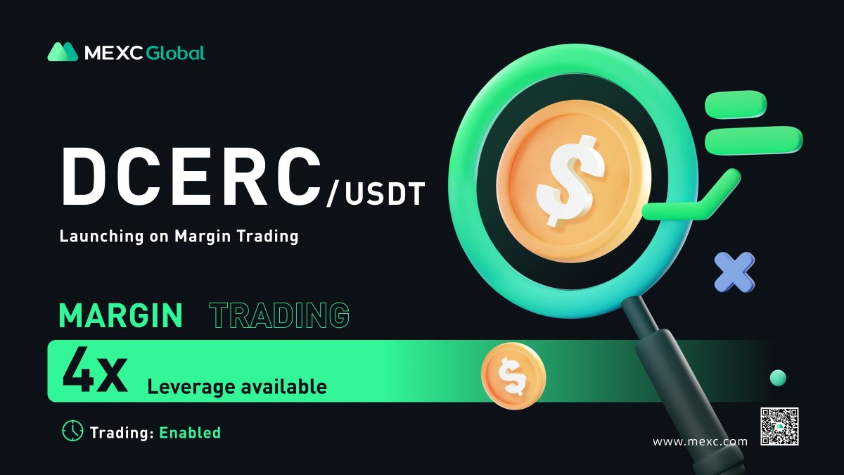 MEXCDerivatives's tweet photo. MEXC Launches DCERC/USDT on Margin Trading🔥
🔗Details:https://t.co/wQQXoPMK5s
#DCERC #Margin https://t.co/5stJ9Bn6tN