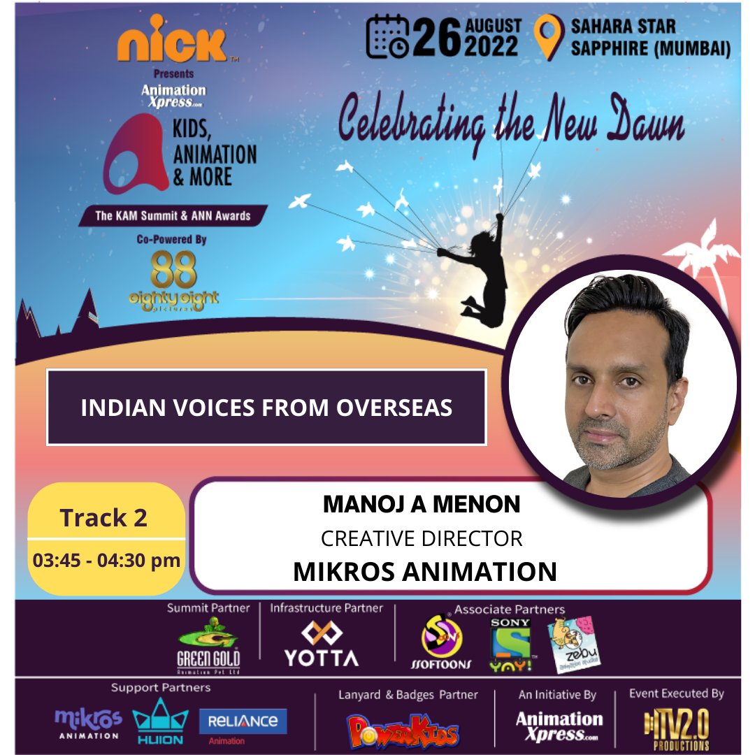 AnimationXpress's tweet photo. A session on 'Indian Voices from Overeas' | KAM Summit &amp; ANN Awards | 26th August 2022 | Register Now!

Register Now: https://t.co/abx6pUrEOo
#KAMSummit2022 #broadcasters #advertising  #Summit #awards2022 #AnnAwards2022 #KAMSummit #Animation #ANN #awards #avgc #makingof #overseas https://t.co/Pu57D8H53f