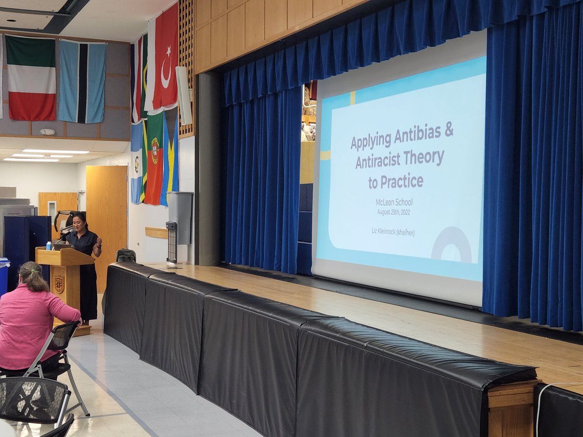 Droth8um's tweet image. Appreciative that Liz Kleinrock (@teachntransform) could join us today at #mcleanschool to work with our faculty to continue our growth to be antibias and antiracist educators based on our shared summer read - Start Here, Start Now.