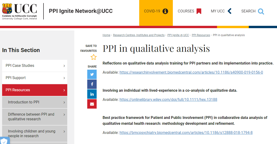 PPI_Ignite_UCC's tweet photo. Looking for guidance on how to incorporate PPI into your qualitative analysis? Our website has some excellent resources: https://t.co/Vm1FV0bpNe
#ppi #publicinvolvement #ppiignite #ppiinqualitativeresearch https://t.co/hZEml69wg2