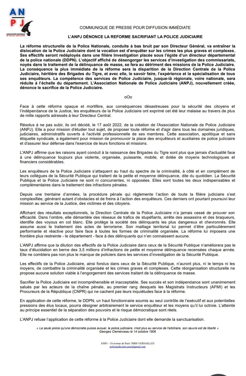 ANPJ_ASSO's tweet photo. #sauvezlaPJdeCLEMENCEAU
#sauvezlapj
#stopreformeDDPN https://t.co/gWwqxxCUnD