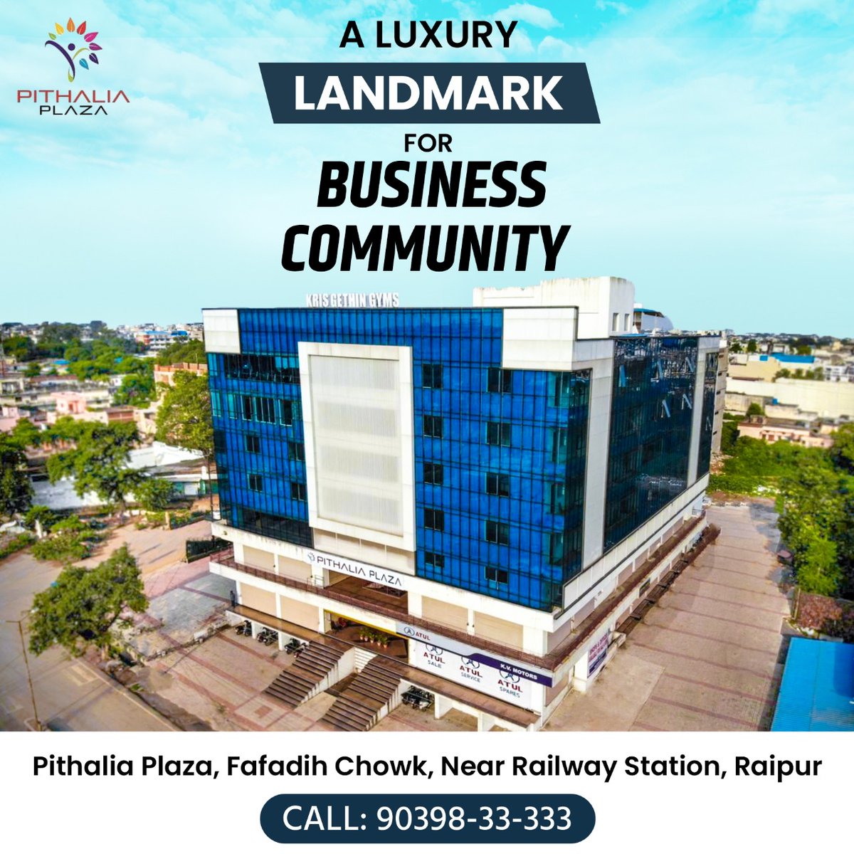 propertyincg's tweet photo. A LUXURY LANDMARK for Businesses and Multinational corporations. By design, all commercial properties are unique and have a perfect mix of elegance &amp; comfortness to suit every corporate need. 

Add -Pithalia Plaza, Fafadih Chowk, Near Railway station, Raipur
Contact - 90398-33333 https://t.co/15QUsVlEIs
