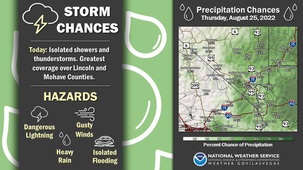 NWSVegas's tweet image. Another day, another round of afternoon showers and thunderstorms. ⛈️

#AZwx #NVwx #CAwx
