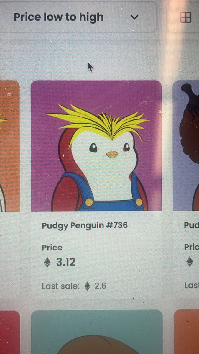MaxMorganIcon1's tweet photo. This pudgy looks like Mario.. might buy it hahaha #itsme #Mario #pudgypenguins https://t.co/fqFRHN3zMU