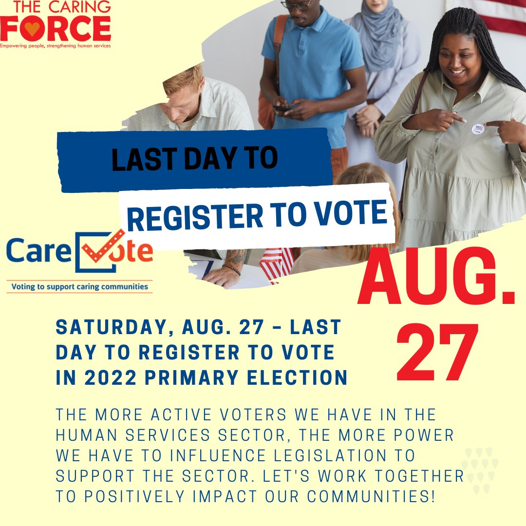The Caring Force on Twitter "There are two days left to register to vote for the 2022 MA