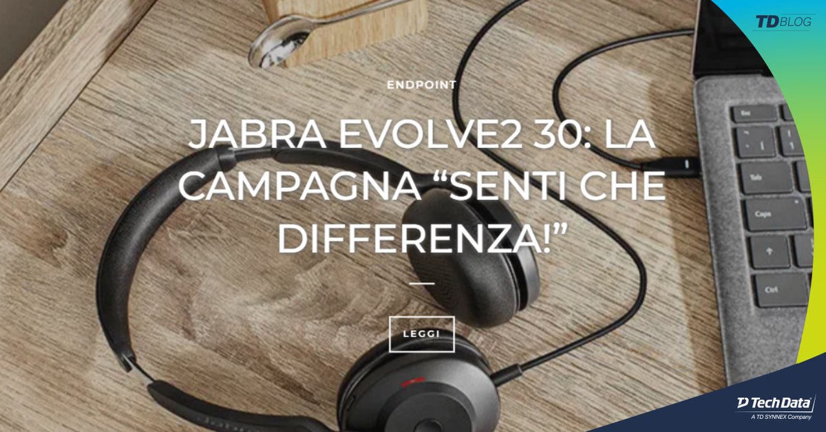 TechDataItalia's tweet image. Durante il periodo dello #smartwoking c'è chi, per la fretta, si è accontentato di cuffie di bassa qualità.
Ecco perché #Jabra, per presentare le cuffie Evolve2 30, ha lanciato la campagna “senti che differenza!”.
Ne parliamo sul nostro #blog: ms.spr.ly/6010jdfFy