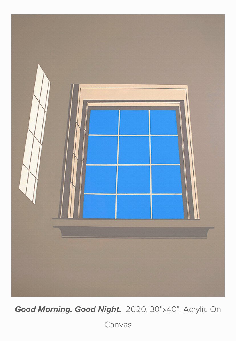 QiuChenFan's tweet photo. A mini version of my previous window painting. (It’s not easier at all to paint in smaller size!) 🤨✨
#WorkinProgress #newpainting
#windowpainting #bluesky #outsidethewindow #acrylicpainting #minimal #brightsunlight https://t.co/lK4j4jXYoM