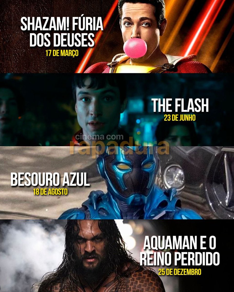 Calendário atualizado de filmes da DC para 2023! Será que ainda teremos mudanças até lá? #TheFlash vai sair mesmo? Palpites? 👀👇