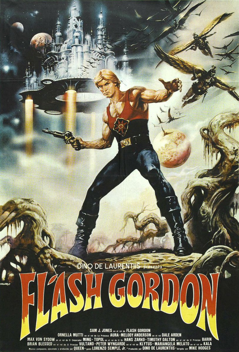 DVD_Daddy's tweet photo. Flash Gordon (1980) art by Renato Casaro.
#MoviePoster #MovieMemories #MovieTwitter #fantasyart #80smovies #AlternatePosters #FlashGordon #illustration #badass #80s #Retro #scifi https://t.co/l5nZSXu8hh