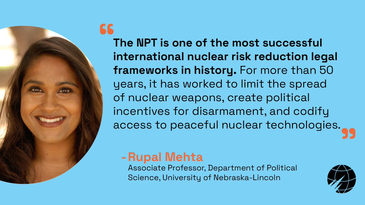 NTI (@nti_wmd) on Twitter photo Why is the #NPT important to <a href="/Rupal_N_Mehta/">Rupal Mehta</a>?  
Because it limits the spread of nuclear weapons, incentivizes disarmament, and codifies access to peaceful nuclear technologies.  
 
A strong #NPT makes us all safer.  
#ReaffirmOurFuture #10RevCon Why is the #NPT important to <a href="/Rupal_N_Mehta/">Rupal Mehta</a>?  
Because it limits the spread of nuclear weapons, incentivizes disarmament, and codifies access to peaceful nuclear technologies.  
 
A strong #NPT makes us all safer.  
#ReaffirmOurFuture #10RevCon