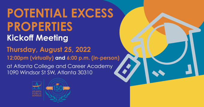 Get involved in the future of APS! As part of the Facilities Master Planning Process, we are engaging our community to discuss Potential Excess Properties. 📌This Thursday 8/25 💻Virtual meeting at 12pm bit.ly/3R5b259 💬In-person at 6pm bit.ly/3T9jVfF at ACCA