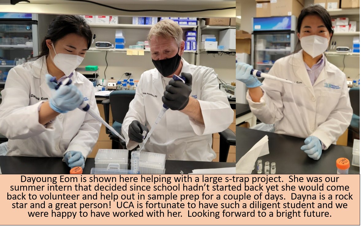 When evaluating your internship program you always wonder if the participants really "enjoyed" the work or not.  Dayna really enjoyed the work, so much so that she came back to work with us for a couple of days! Just because... Have a great semester, UCA is fortunate to have you.