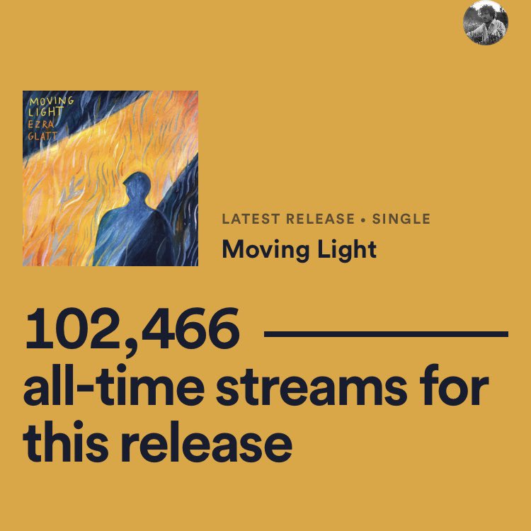 100k+ streams for Ezra Glatt’s “Moving Light” in one month!! 

Listen: ingrv.es/Moving-light-t…