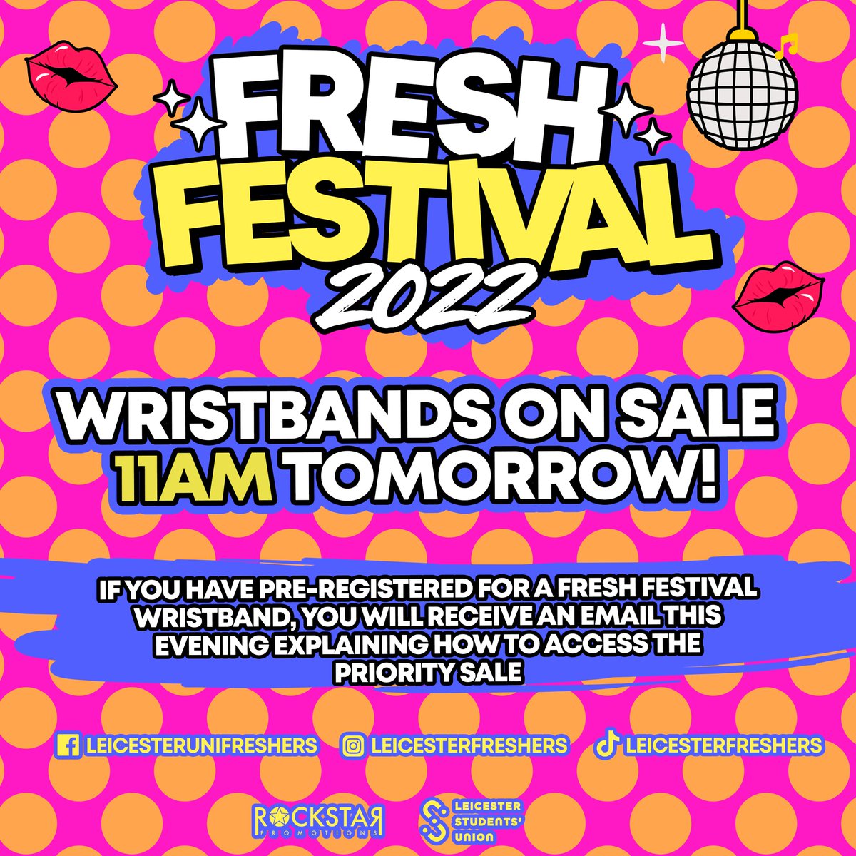 If you have registered for priority access to Fresh Festival Wristbands, keep an eye on your e-mails this evening as we will be sending information on how to access the priority sale tomorrow!

If you haven't registered yet, this is your last chance! 👉 rockstarpromotions.uk/Fresh2022