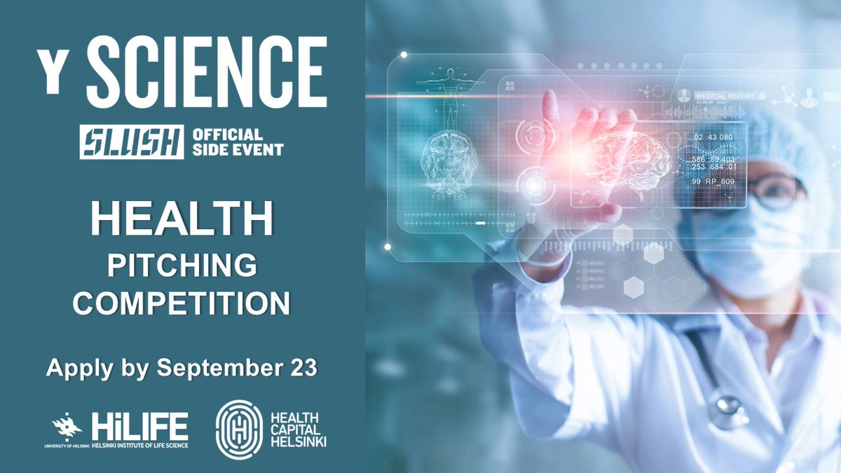 HiLIFE_helsinki's tweet photo. Are you a Finnish science-based #startup or pre-startup working on #health, #medicine or #pharma #innovation?
Apply to pitch your idea at #YScience, an official side event of @SlushHQ 2022
https://t.co/hjF5l8p7Bd
@HealthHelsinki @LifeSciHelsinki @HelsinkiUniMed @helsinkiuni https://t.co/vLoq3sn6Da