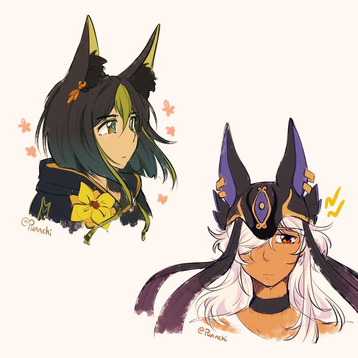 punnchi2's tweet photo. Cyno and Tighnari 🍃#genshinimpactfanart #GenshinImpact #sumeru #Cyno #Tighnari https://t.co/zheYkrlJtS