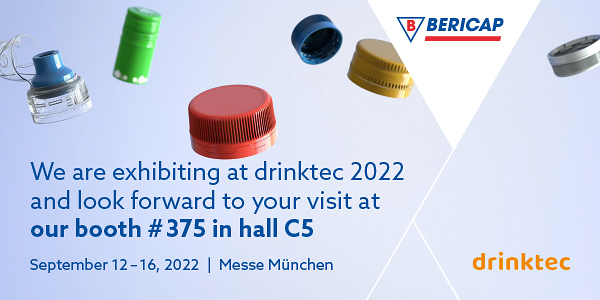 BERICAP's tweet photo. More ECOnvenience: BERICAP presents #sustainable and user-friendly closures at Drinktec 2022. Come and join us! 
#tetheredcaps #drinktec #beverageindustry #packagingindustry #sustainablepackaging https://t.co/zWtxelLWIR