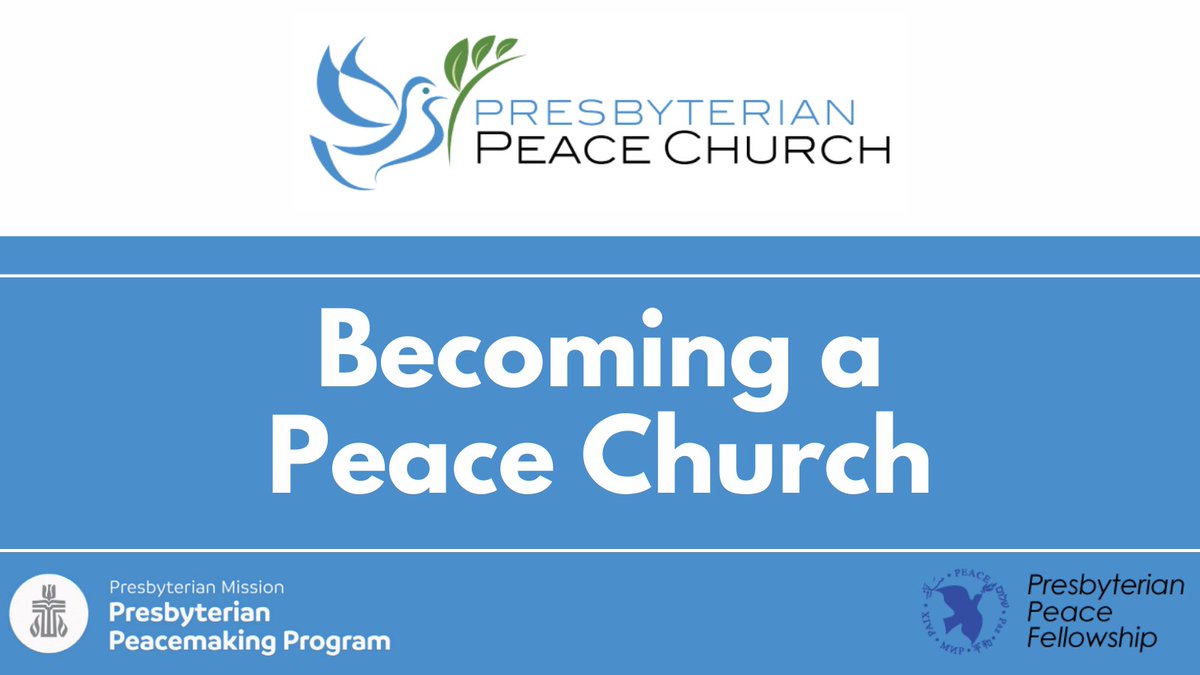 Presbyterian's tweet photo. Interested in becoming a Peace Church? Those who are committed to deepening their peacemaking witness to reject violence and war and embrace Jesus’ way of nonviolence can learn more about the process of becoming a Peace Church here: https://t.co/nTYkt4saDT #PCUSA #Peace https://t.co/pNnVheT3qt