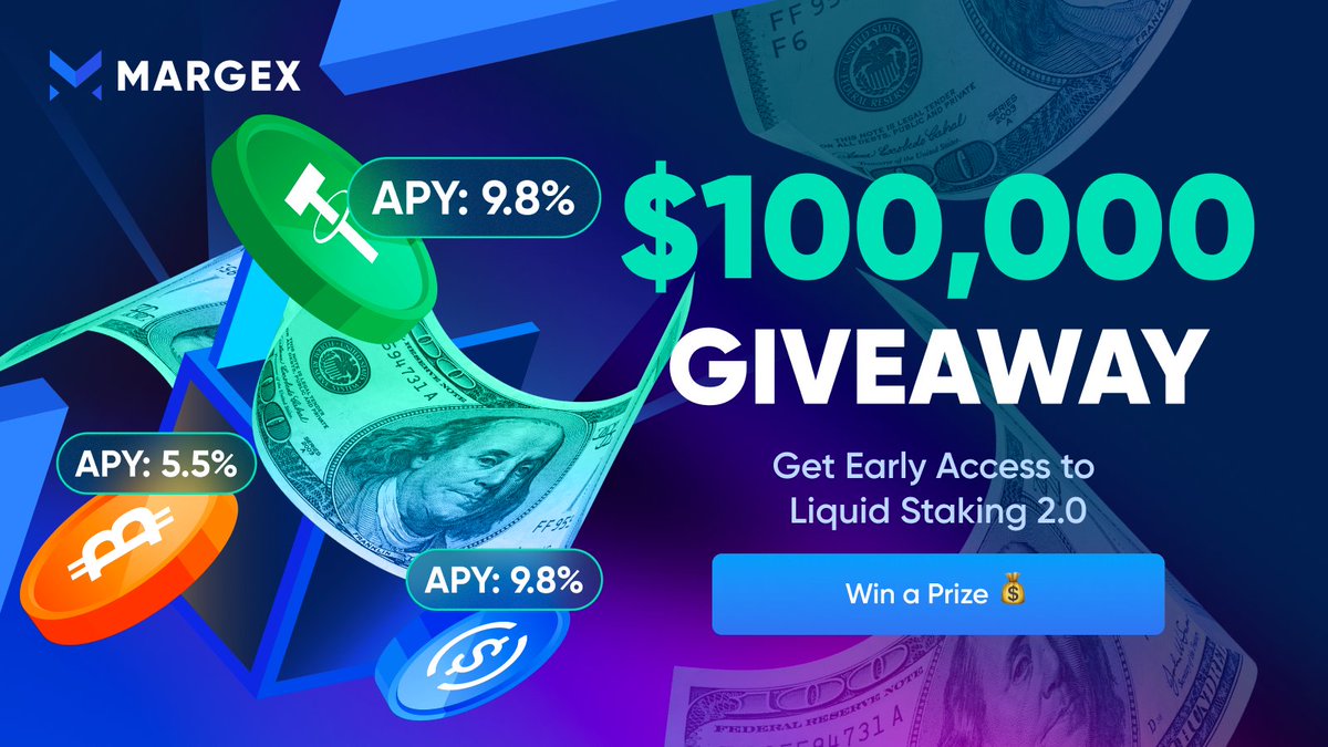 💰$100,000 Margex #Giveaway💰

⭐ $100 USDT Retweet Giveaway
Retweet this tweet and get a chance to win $100

💙 $500 USDT Daily Lottery
Join the waiting list and enter the daily lottery. 10 winners receive $50

🚀 $10,000 Margex Staking Jackpot
👉bit.ly/3Td2ScG