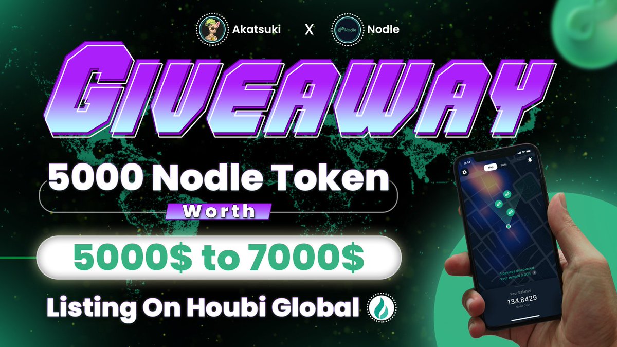 AkatsukiLabs's tweet photo. ⚔️ Partnership With @NodleNetwork

🎟️ Giveaway -
🎁 Total Pool 5,000 Nodle Tokens Total WORTH ( $7000 ) Prize 🏆

To Enter - 
1⃣ Follow @Akatsuki_0899 &amp; @NodleNetwork
2⃣ ❤️,RT &amp; Tag 3 friends
3️⃣ Finish Gleam Task 👉https://t.co/obEJIZ2u0U

⏰ 29 AUG
#Airdrop #NFTGiveaway #NFTs https://t.co/OGtmcSTvVj