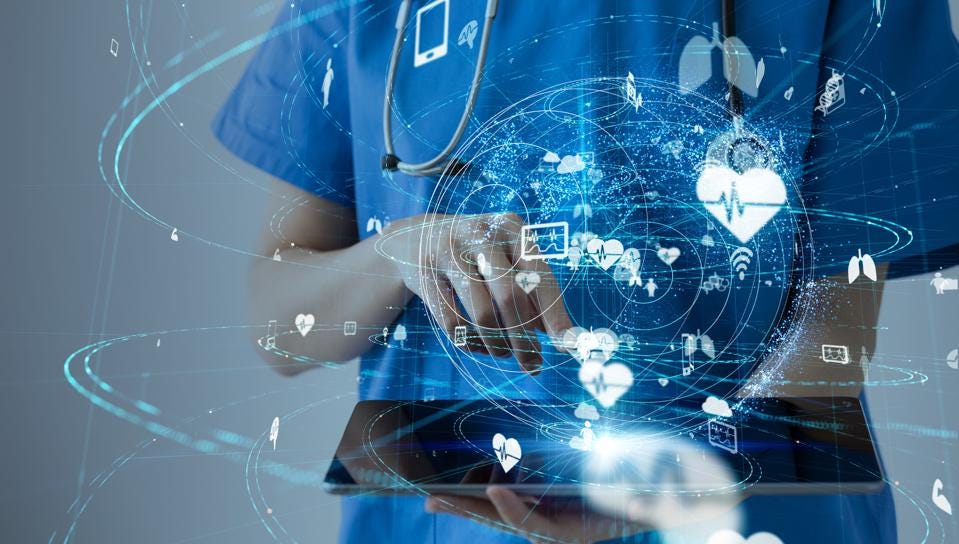Forbes's tweet photo. As healthcare IT leaders spearhead digital transformations, they can harness their infrastructure and flip their data burden into a data boon https://t.co/Qs3sXeA6Q5 Sponsored by @Dell https://t.co/1cKjs62AaX