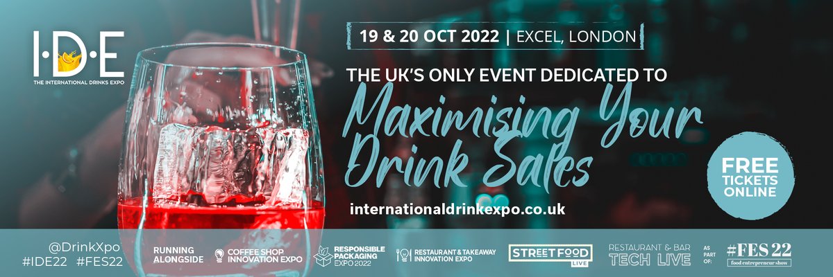 JustDrinks_Mag's tweet photo. Did you know that the @Drinkexpo is taking place on the 19th &amp; 20th of October at the ExCeL London? ❤️

The International Drink Expo will welcome industry leaders who will
educate and inspire you. 

Secure your FREE ticket today

https://t.co/AkN2iApQzM

#IDE22 #FES22 #Drinks https://t.co/z39BbL7GA3