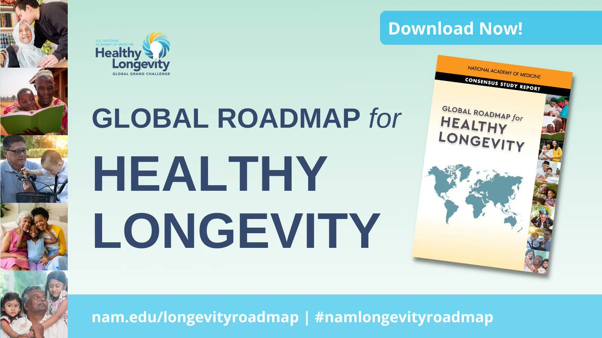 A new NAM consensus study identifies actionable strategies for achieving healthy longevity for individuals and societies by 2050. Learn more about how we can align forces to support #HealthyLongevity: bit.ly/38rZIt6 #namlongevityroadmap