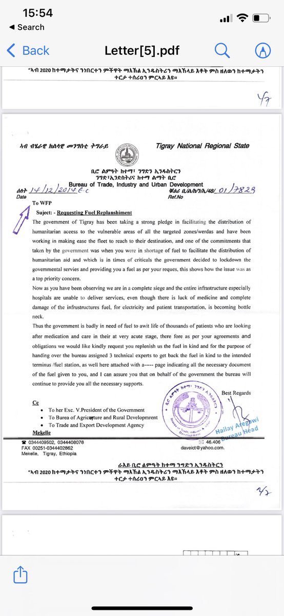 KjetilTronvoll's tweet photo. Dear @WFPChief Beasely. #Tigray gov #Ethiopia has provided the receipts for the @WFP loan of about 680.000 liters of fuel for your trucks. As per the their priorities, they terminated the loan. Would you care to rephrase your condemnation - or allow for indep. investigation? https://t.co/S7lTPrN1ot