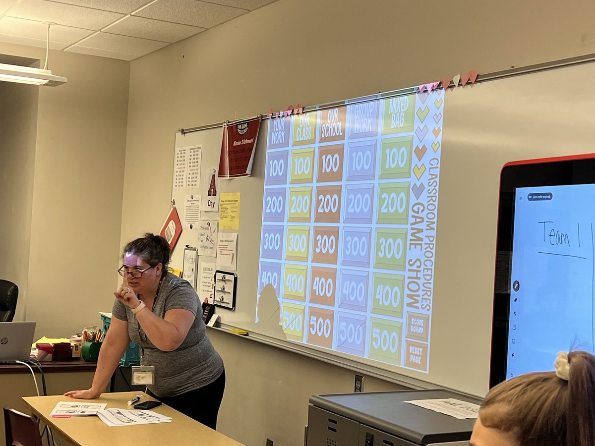 Ms. Balluff’s class playing a Jeopardy game today!