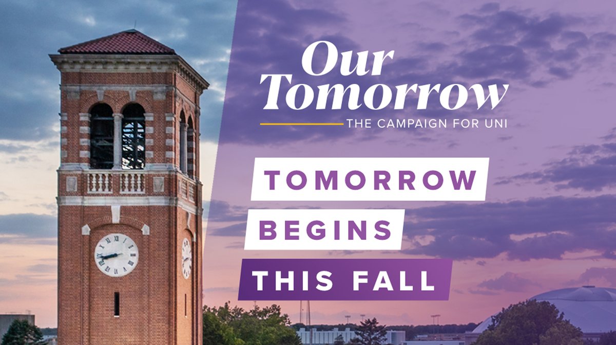 GiveToUNI's tweet photo. Don't miss out, UNI faculty and staff members! Join us for a cup of coffee next Tuesday, August 30 as we celebrate Our Tomorrow: The Campaign for UNI. Meet us at the Lux symbol near the Commons from 8:30 to 10:30 a.m. to get a sneak peek of UNI's boldest campaign yet! https://t.co/bySQL0KAa1