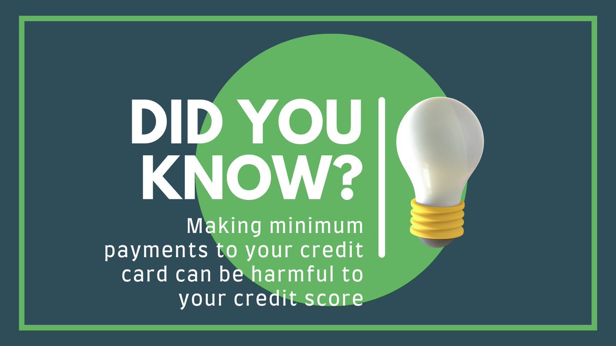 Did You Know - While it’s okay to make just the minimum payment in an emergency, if you get in the habit of doing it each and every month, you can run into issues. However, if cash flow is tight one month, don’t skip your payment and make sure to make it up the next month.