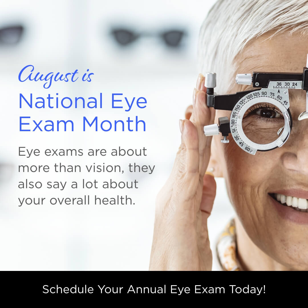 JahnleEye's tweet photo. August is National Eye Exam Month. Even if you don’t wear glasses, it’s important to schedule a comprehensive eye exam to detect early signs of chronic diseases. Call our office today to schedule your appointment. #NationalEyeExamMonth #JahnleEye #havertowneyedoctor https://t.co/nPZpYs6XiM