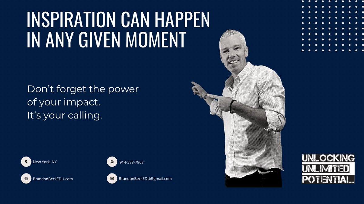 BrandonBeckEDU's tweet photo. The power of your impact is endless.
Do not forget why you are here. 👏❤️

#UUPotential
.
.
.
#suptchat
#edchat 
#edupodcast https://t.co/LGOWDSJJMJ