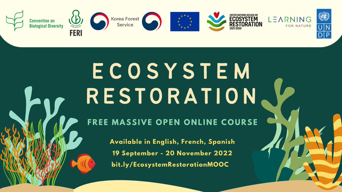 Global Environment Facility (GEF) (@thegef) on Twitter photo It will take global action to reverse the harm done to our planet and secure a sustainable future 🌏🌿
Register today for a free Massive Open Online Course (MOOC) on Ecosystem Restoration by <a href="/UNDP/">UN Development</a> and <a href="/UNBiodiversity/">UN Biodiversity</a>.
➡️wrld.bg/6Ec450KrrOK #GenerationRestoration It will take global action to reverse the harm done to our planet and secure a sustainable future 🌏🌿
Register today for a free Massive Open Online Course (MOOC) on Ecosystem Restoration by <a href="/UNDP/">UN Development</a> and <a href="/UNBiodiversity/">UN Biodiversity</a>.
➡️wrld.bg/6Ec450KrrOK #GenerationRestoration