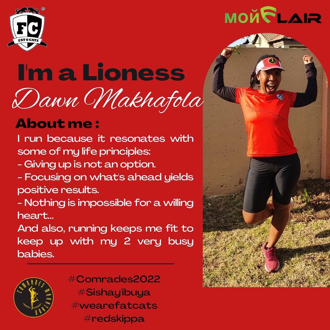 fatcats_ac's tweet photo. The hype is on and we know you are ready for the big celebration at Moses Mabhida on Sunday!
Meet our #redskippa Lionesses who will be lining up for Comrades this year.
#wearefatcats
#RedSkippa
#getyourflairon
#SheRunsPeriod
#Sishay’ibuya - The Return https://t.co/tcvJYUdWik