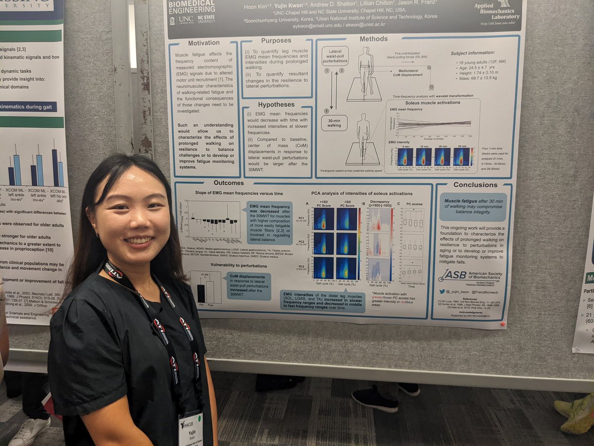 Had a great chat with <a href="/_yujin_kwon/">Yujin Kwon</a> from <a href="/FranzBiomech/">Jason Franz</a> 's Applied Biomechanics Laboratory about her research on walking related #fatigue