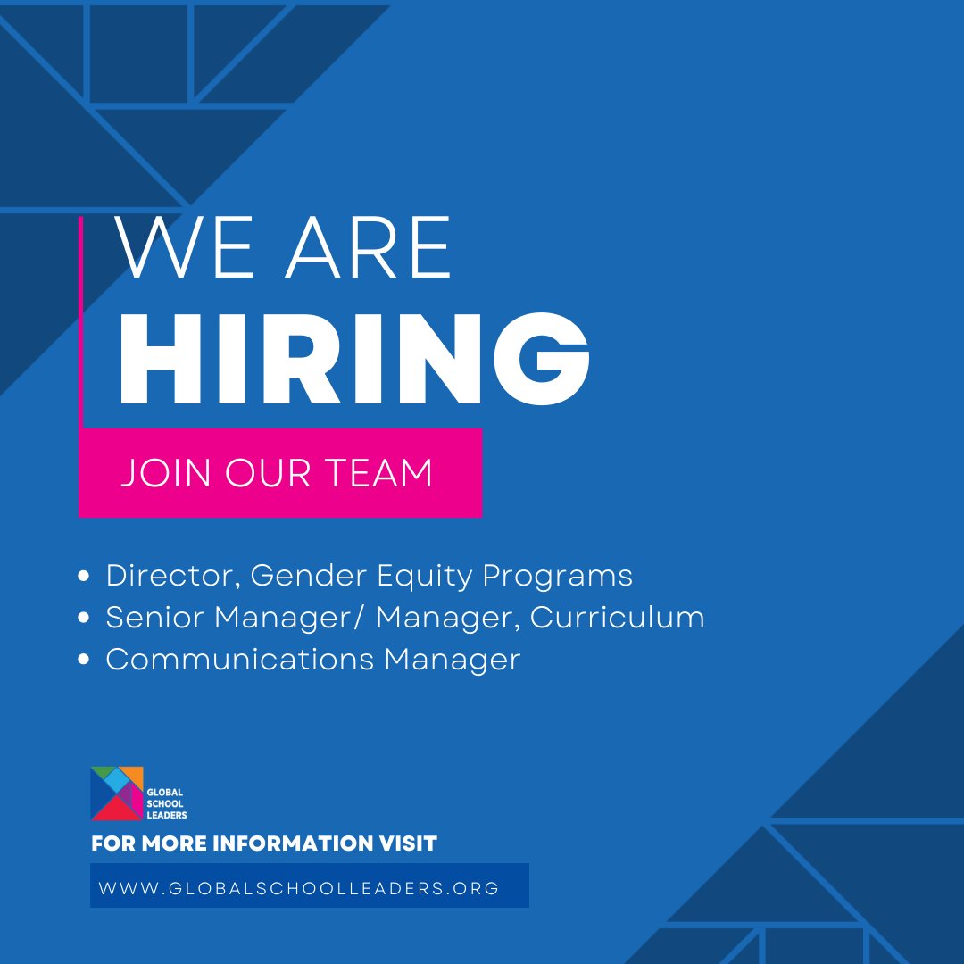 gschoolleaders's tweet photo. 📢Join our team!
We are excited to explore new frontiers as our work grows. We have some exciting roles lined up and are looking for members to join our small but mighty team!
Visit ⬇️ to know more and apply!
https://t.co/WuyyQEqgmN https://t.co/a5UKtociss
