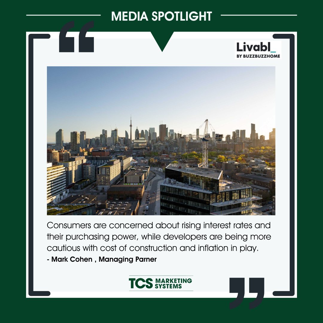 TCSMarketingSys's tweet photo. 2022 started off hot and has cooled down due to various factors. Our Managing Partner Mark Cohen shared his thoughts of what he has seen through the first half of the year in the pre-construction market across the GTA - https://t.co/3JjSFkuyzU

#GTARealestate #preconstruction https://t.co/kXlXpk0hvK