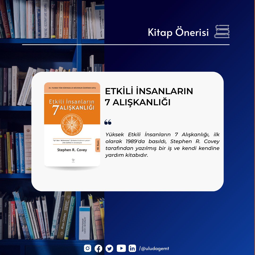 uludagemt's tweet photo. “Kendini geliştir dünyayı değiştir” serisi ile sizlerle tekrardan birlikteyiz .🌟İşte sizin için özenle seçtiklerimiz👇
#uemt #uludağüniversitesi #kitap #podcast #film #belgesel #öneri #bursa https://t.co/DIdmQf5Lgq