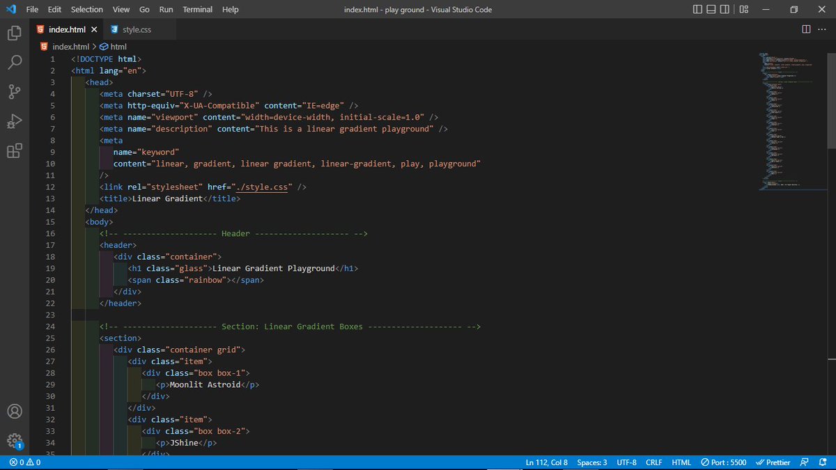 theblaisecode's tweet photo. Day 11
Progress Update + Gradients!!

So I just discovered gradients and I love it. Also, i learnt about :root scope and how to use Grid.

#100Devs  #womenintech #techtwitter #WomenWhoCode #webdevelopment #learnwithleon #SoftwareEngineer #HTML #CSS #catchupcrew #SoftwareDeveloper https://t.co/yoDkJzEj5i